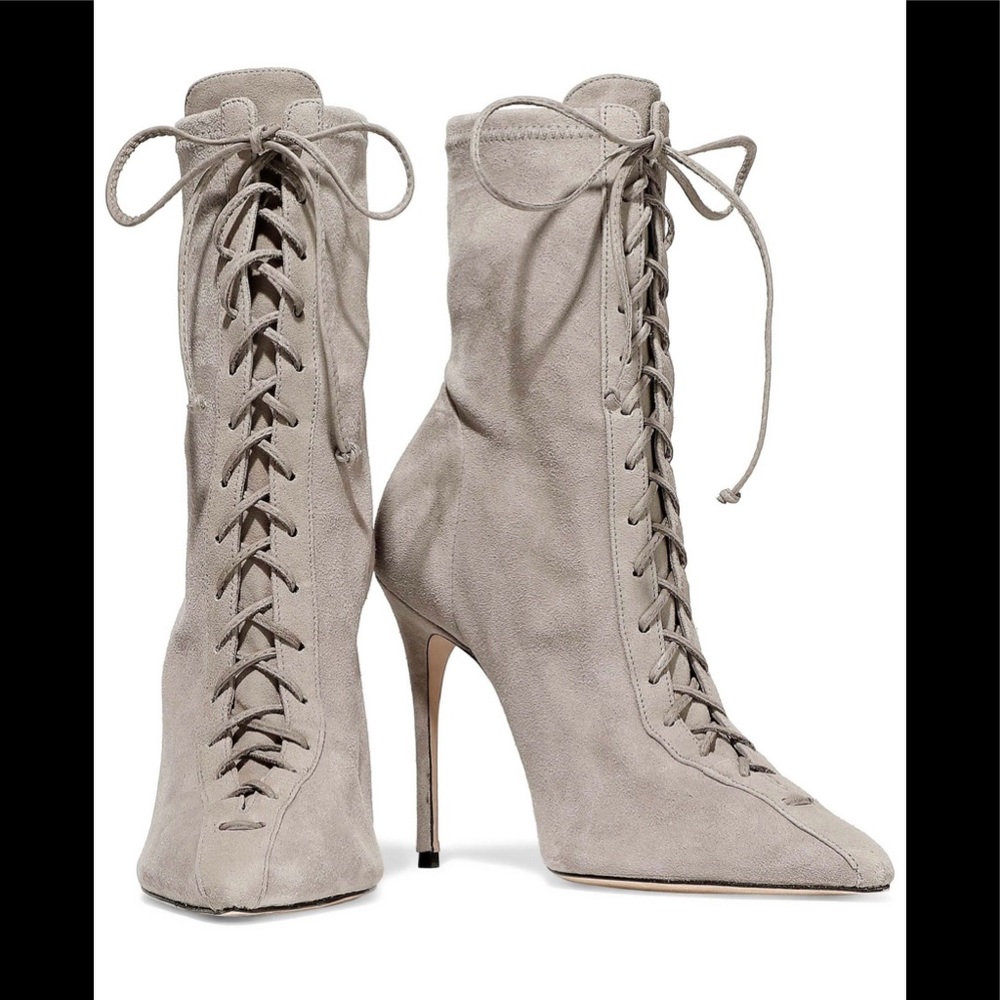 Schutz “Tennie” Lace Up Stiletto Boot Sz 6